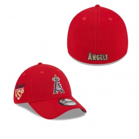 Men's Los Angeles Angels Red 2023 Fourth of July 39THIRTY Flex Fit Hat