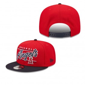 Men's Los Angeles Angels Red Charcoal Team Script 9FIFTY Adjustable Snapback Hat