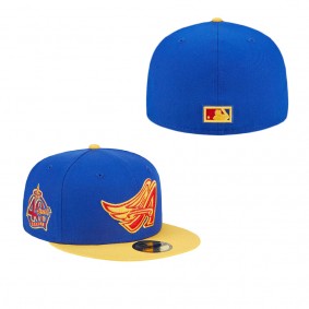 Men's Los Angeles Angels Royal Yellow Empire 59FIFTY Fitted Hat