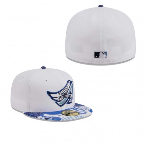 Men's Los Angeles Angels White Blue Flamingo 59FIFTY Fitted Hat