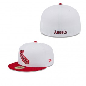 Men's Los Angeles Angels White Red State 59FIFTY Fitted Hat