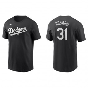 Men's Los Angeles Dodgers Amed Rosario Black Name Number T-Shirt