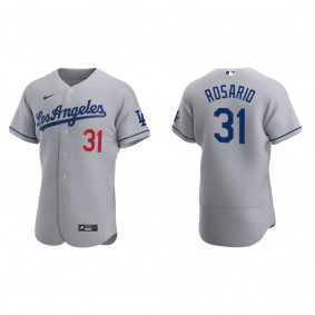 Men's Los Angeles Dodgers Amed Rosario Gray Authentic Road Jersey