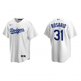 Men's Los Angeles Dodgers Amed Rosario White Replica Home Jersey