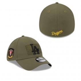 Men's Los Angeles Dodgers Green 2023 Armed Forces Day 39THIRTY Flex Hat