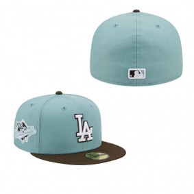 Men's Los Angeles Dodgers Light Blue Brown 1988 World Series Beach Kiss 59FIFTY Fitted Hat
