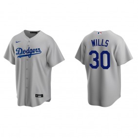 Men's Los Angeles Dodgers Maury Wills Gray Replica Alternate Jersey
