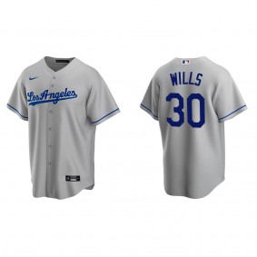 Men's Los Angeles Dodgers Maury Wills Gray Replica Road Jersey