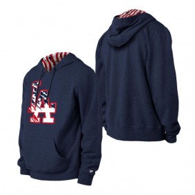 Men's Los Angeles Dodgers Navy 4th of July Stars & Stripes Pullover Hoodie