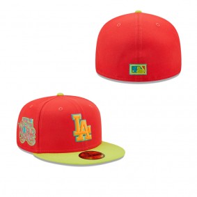 Men's Los Angeles Dodgers Red Neon Green 1978 World Series Lava Highlighter Combo 59FIFTY Fitted Hat