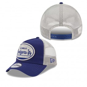 Men's Los Angeles Dodgers Royal 2023 Spring Training Patch A-Frame Trucker 9FORTY Snapback Hat