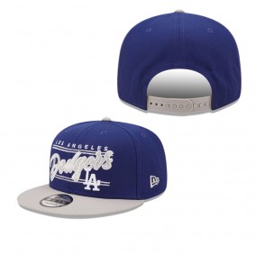Men's Los Angeles Dodgers Royal Gray Team Script 9FIFTY Adjustable Snapback Hat