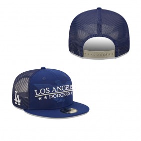 Men's Los Angeles Dodgers Royal Patriot Trucker 9FIFTY Snapback Hat