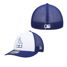 Men's Los Angeles Dodgers Royal White 2023 On-Field Batting Practice Low Profile 59FIFTY Fitted Hat
