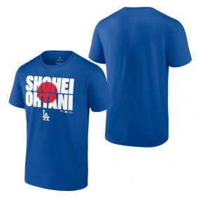 Men's Los Angeles Dodgers Shohei Ohtani Royal Flag T-Shirt