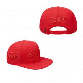 Men's Los Angeles Dodgers Triple Red Snapback Hat