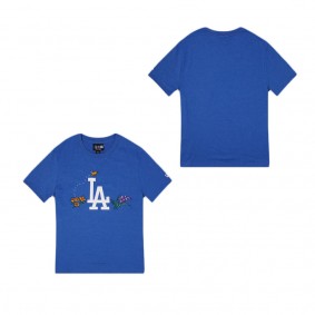 Los Angeles Dodgers Watercolor Floral T-Shirt