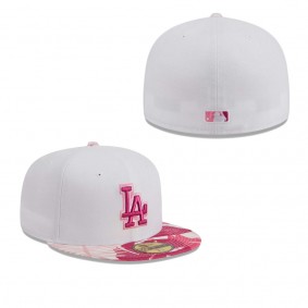 Men's Los Angeles Dodgers White Pink Flamingo 59FIFTY Fitted Hat