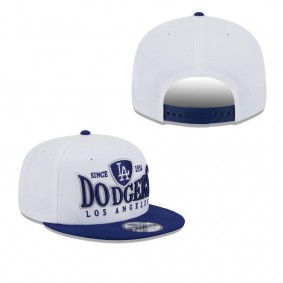 Men's Los Angeles Dodgers White Royal Crest 9FIFTY Snapback Hat