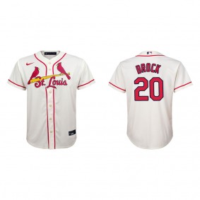 Lou Brock Youth St. Louis Cardinals Cream Alternate Replica Jersey