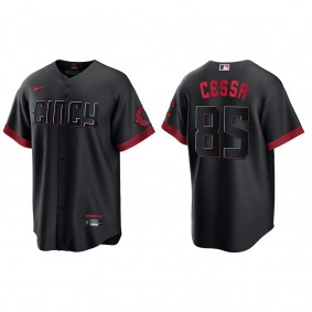 Luis Cessa Cincinnati Reds Nike Black 2023 City Connect Replica Jersey