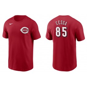 Men's Cincinnati Reds Luis Cessa Red Name & Number T-Shirt