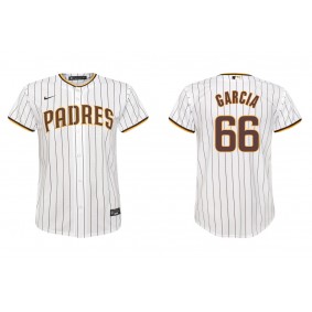 Youth San Diego Padres Luis Garcia White Replica Home Jersey