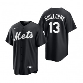 New York Mets Luis Guillorme Nike Black White 2021 All Black Fashion Replica Jersey