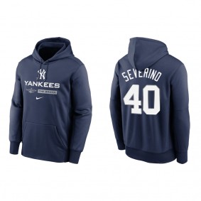 Luis Severino New York Yankees Navy 2022 Postseason Authentic Collection Dugout Pullover Hoodie