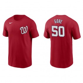 Nationals MacKenzie Gore Red Name & Number T-Shirt