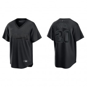 Marcell Ozuna Atlanta Braves Black Pitch Black Fashion Replica Jersey
