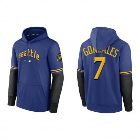 Marco Gonzales Seattle Mariners Royal 2023 City Connect Pregame Performance Pullover Hoodie