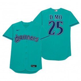 Seattle Mariners Dylan Moore D Mo Aqua 2021 Players' Weekend Nickname Jersey