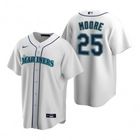 Men's Seattle Mariners Dylan Moore Nike White Replica Home Jersey