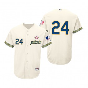 Ken Griffey Jr. Seattle Mariners Majestic Cream Turn Back The Clock Authentic Jersey