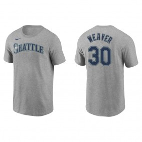 Men's Seattle Mariners Luke Weaver Gray Name & Number T-Shirt