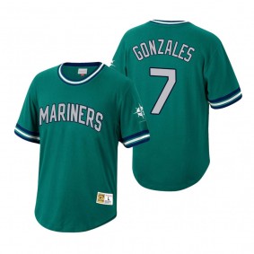 Seattle Mariners Marco Gonzales Mitchell & Ness Aqua Cooperstown Collection Wild Pitch Jersey T-Shirt