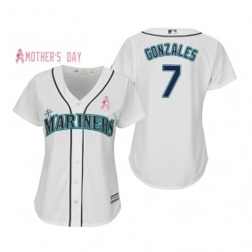 2019 Mother's Day Marco Gonzales Seattle Mariners White Jersey