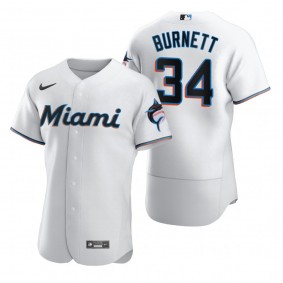 Miami Marlins A.J. Burnett Nike White Retired Player Authentic Jersey