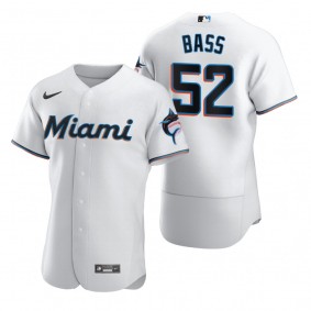 Men's Miami Marlins Anthony Bass Nike White Authentic Home Jersey