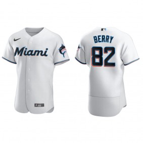 Men's Miami Marlins Jacob Berry White Authentic Home Jersey