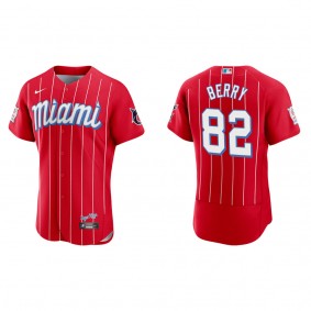 Men's Miami Marlins Jacob Berry Red City Connect Authentic Jersey
