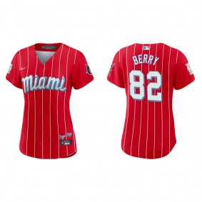 Women's Miami Marlins Jacob Berry Red City Connect Replica Jersey