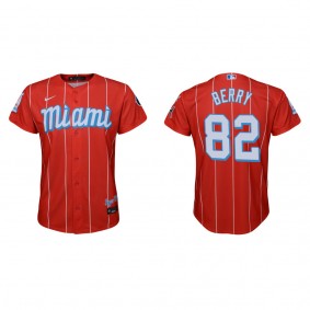 Youth Miami Marlins Jacob Berry Red City Connect Replica Jersey