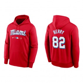 Men's Miami Marlins Jacob Berry Red City Connect Therma Hoodie