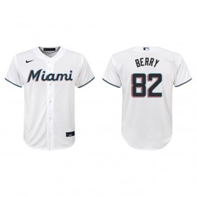 Youth Miami Marlins Jacob Berry White Replica Home Jersey