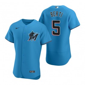 Men's Miami Marlins Jon Berti Nike Blue Authentic 2020 Alternate Jersey