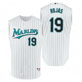 Marlins Miguel Rojas White Teal 1996 Turn Back the Clock Authentic Jersey