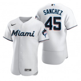Men's Miami Marlins Sixto Sanchez Nike White Authentic Home Jersey