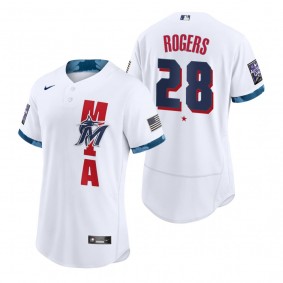 Men's Miami Marlins Trevor Rogers White 2021 MLB All-Star Game Authentic Jersey